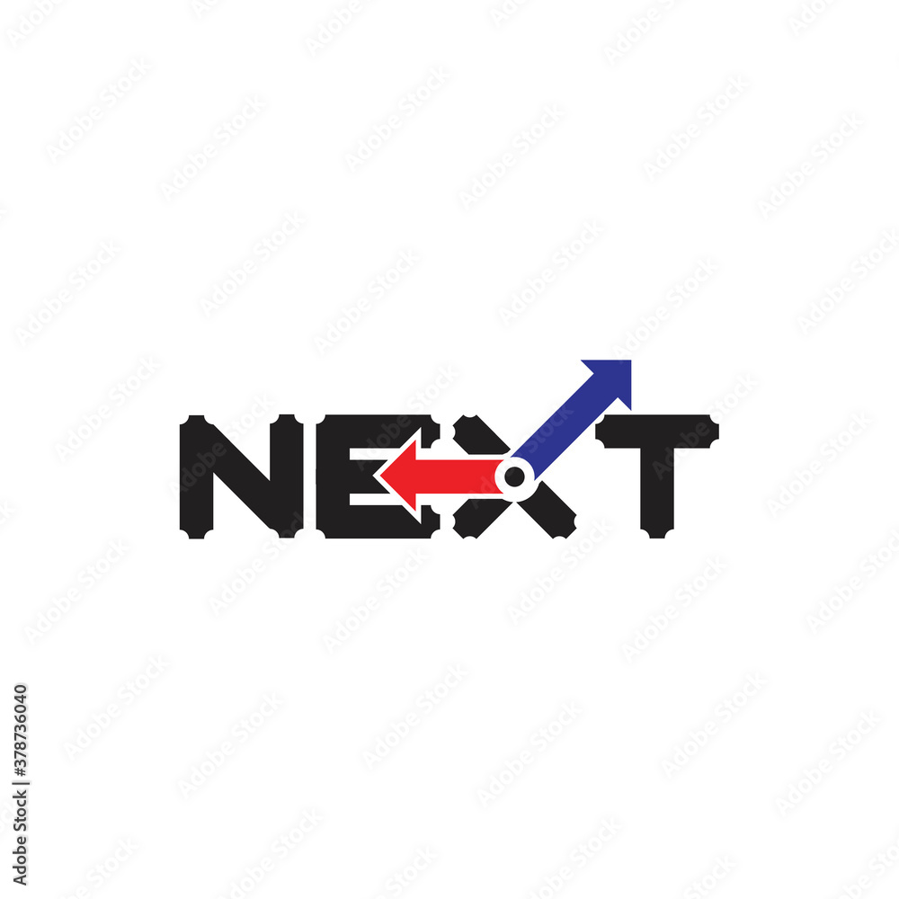 Next letter with Clock logo design vector Next letter with Clock logo design vector