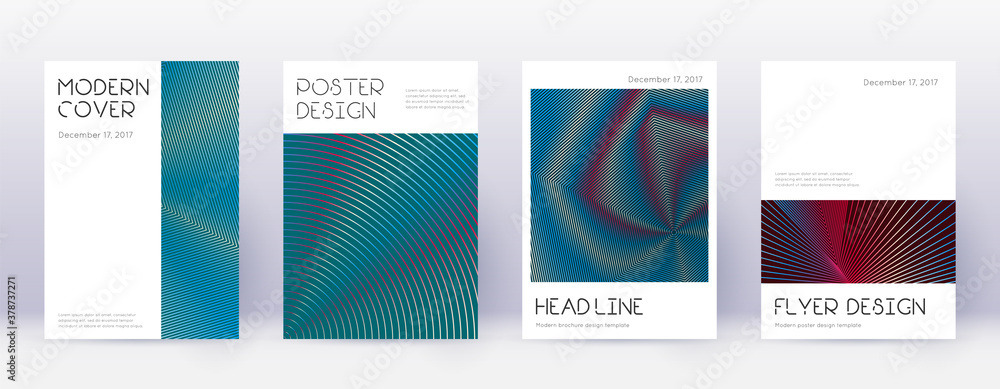 Minimal brochure design template set. Red abstract