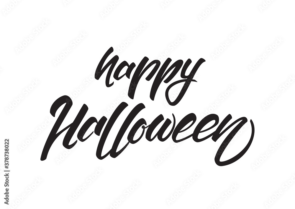 Vector Handwritten lettering of Happy Halloween isolated on white background. Vector Handwritten lettering of Happy Halloween isolated on white background.