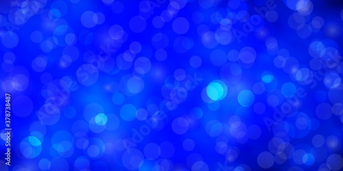 Dark BLUE vector texture with circles. Colorful illustration with gradient dots in nature style. Pattern for booklets, leaflets.