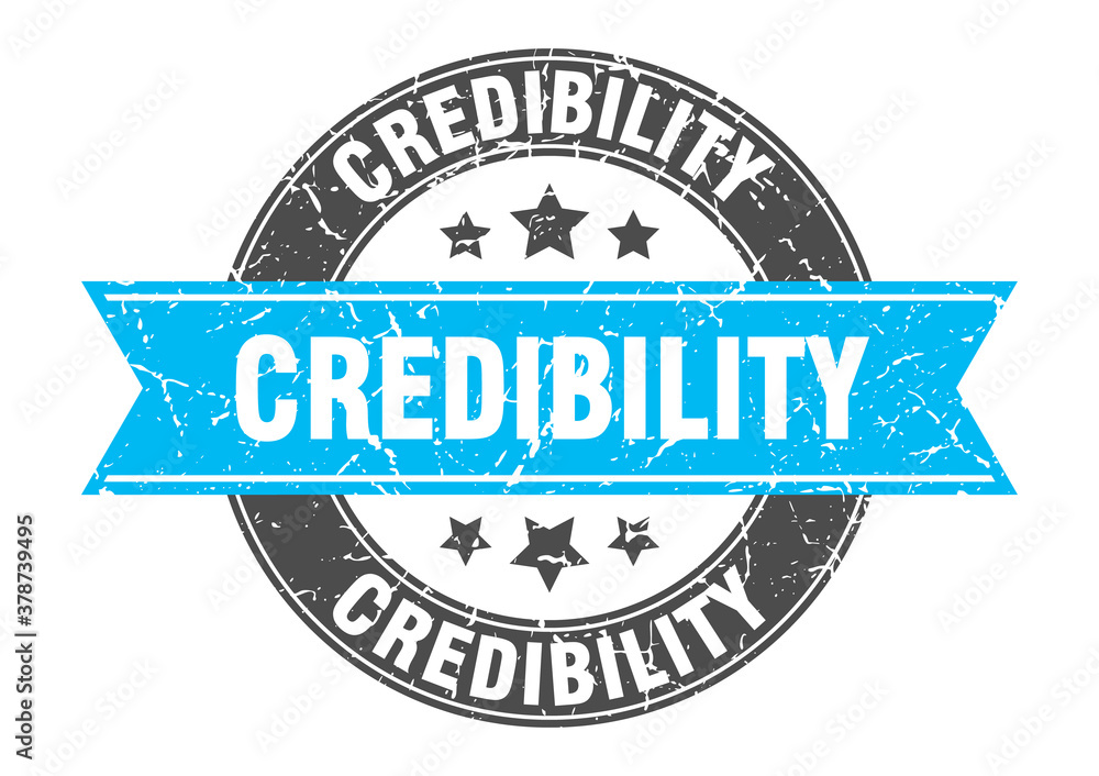 credibility round stamp with ribbon. label sign credibility round stamp with ribbon. label sign