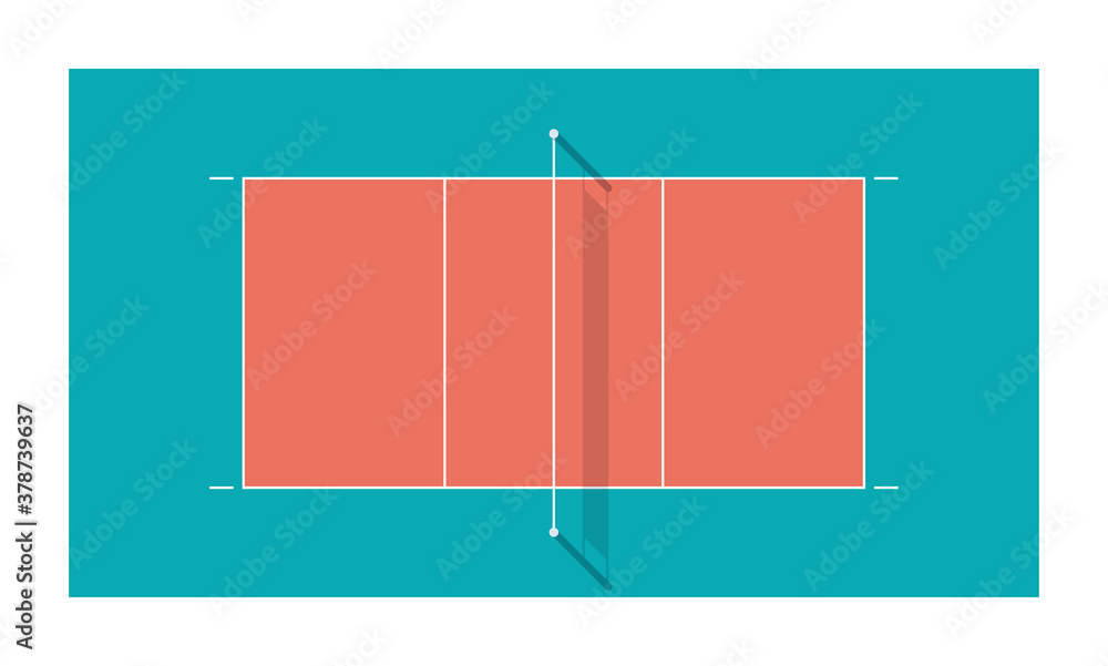Volleyball court with net. Top view. Stock Vector Adobe Stock