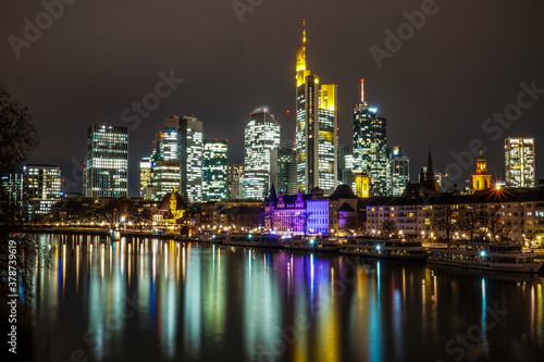 Frankfurt city in winter January 2020 