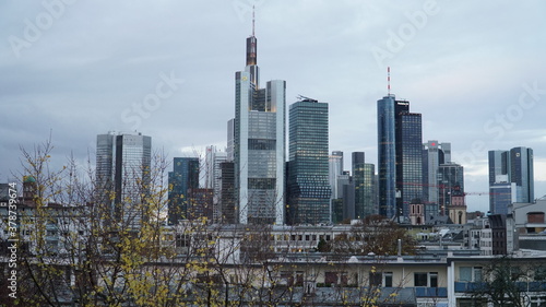 Frankfurt city in winter January 2020  photo