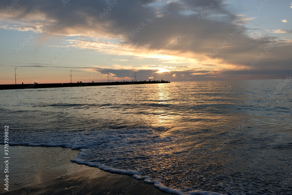 Sunset on the Coast of northern Jutland, Denmark, Europe