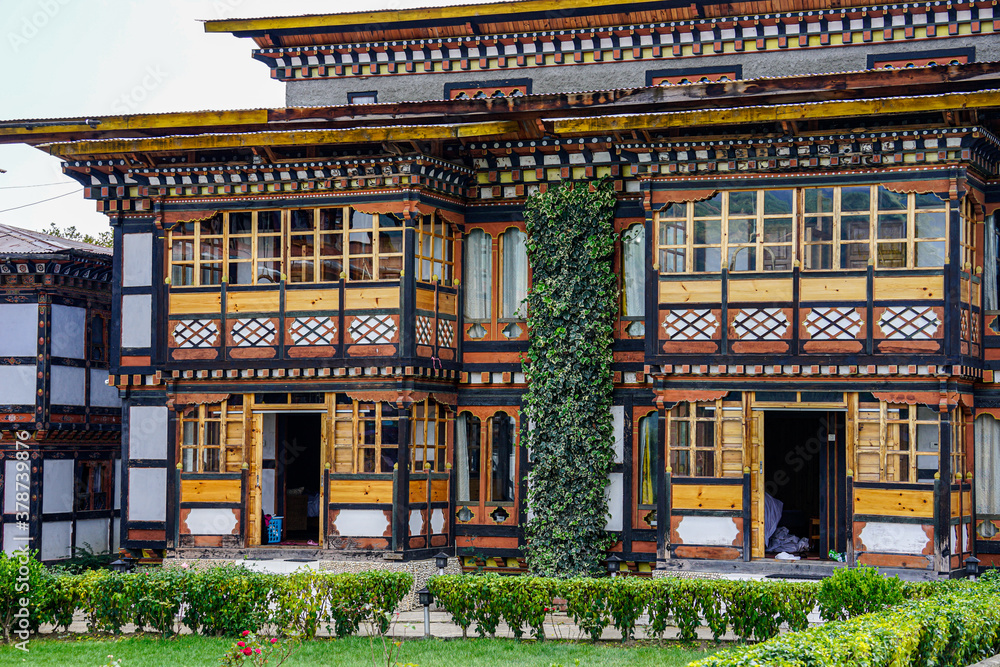 Bhoutan, traditional house 