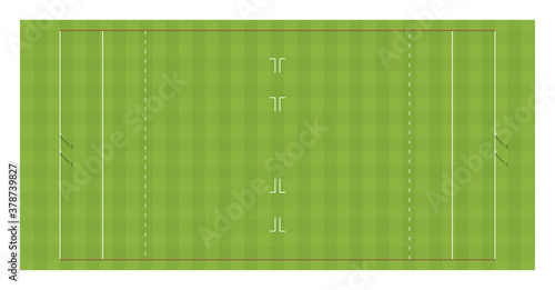 Polo field with goals. Top view.	