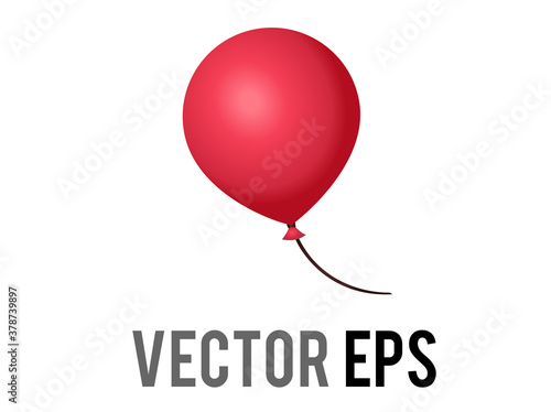 Vector gradient red air balloon on string emoji icon, congratulations, celebration, happy birthday