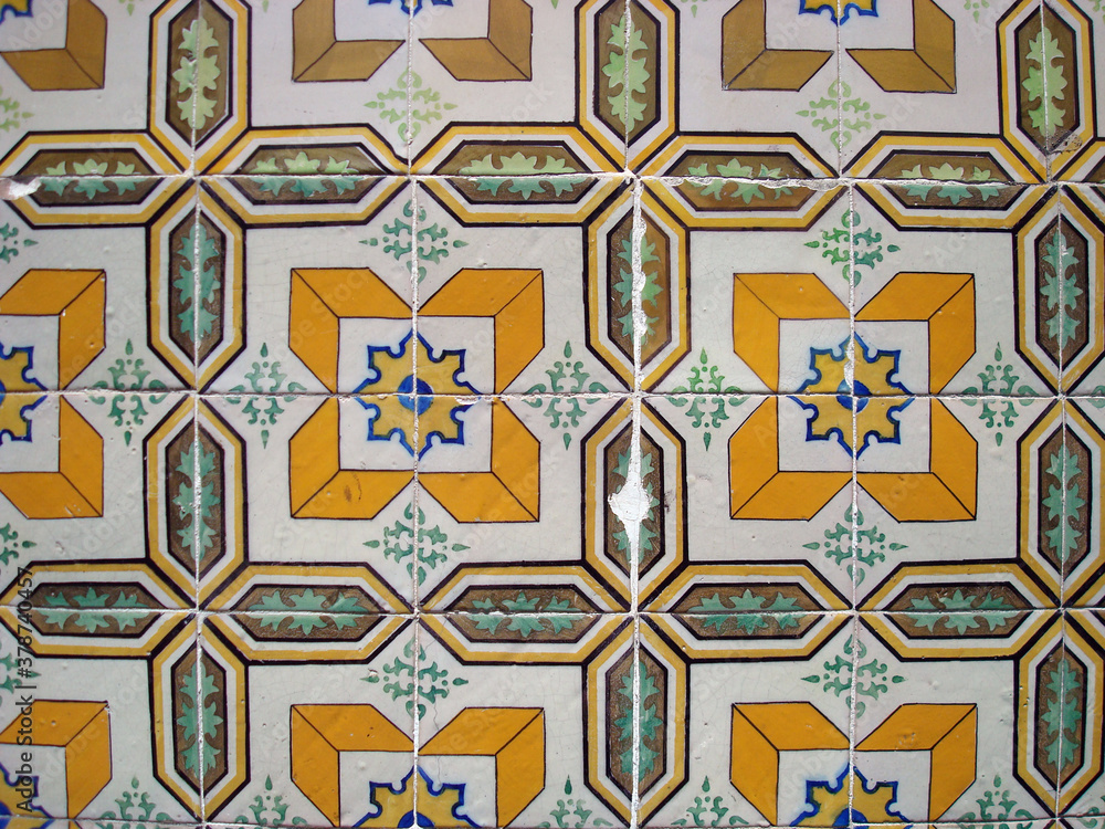 Azulejos de Lisboa -  cruz em verde