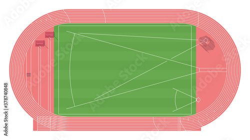 Athletic field. Top view.	