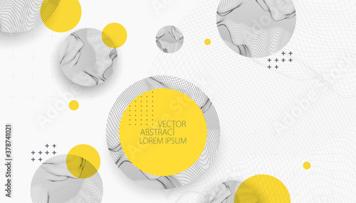 Modern science or technology elements. Trendy abstract background. Cyberspace surface illustration. Vector.
