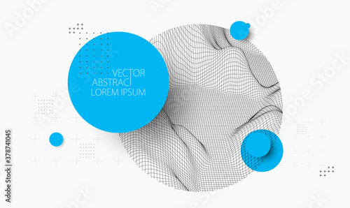 Modern science or technology elements. Trendy abstract background. Cyberspace surface illustration. Vector.