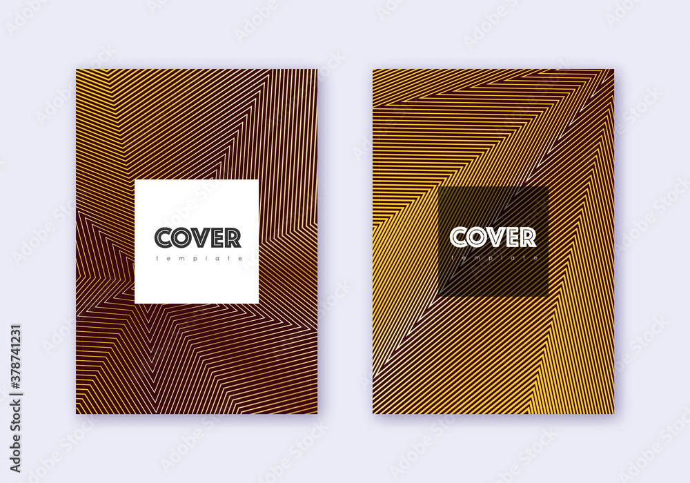 Hipster cover design template set. Gold abstract l Hipster cover design template set. Gold abstract l