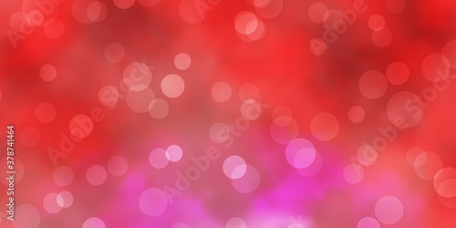 Light Red vector background with bubbles. Illustration with set of shining colorful abstract spheres. Design for posters, banners.