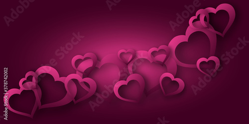 A background of hearts on V...