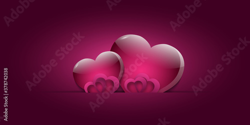A background of hearts on V...