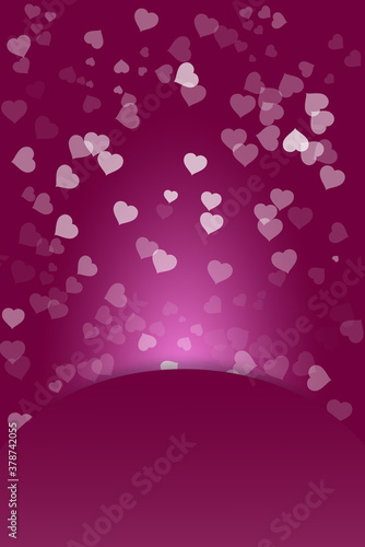 A background of hearts on V...