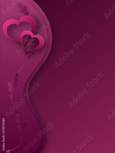 A background of hearts on V...