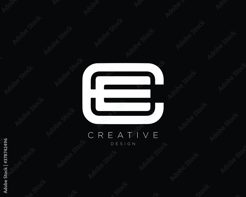 Professional and Minimalist Letter CE EC Logo Design, Editable in Vector Format - obrazy, fototapety, plakaty 