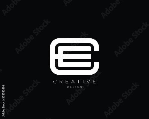 Professional and Minimalist Letter CE EC Logo Design, Editable in Vector Format