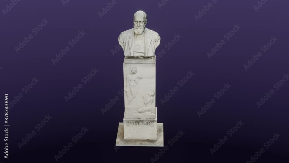 Monument to Eduard Suess from 1928 in in front of the