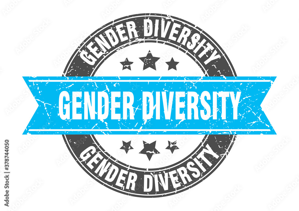 Fototapeta premium gender diversity round stamp with ribbon. label sign