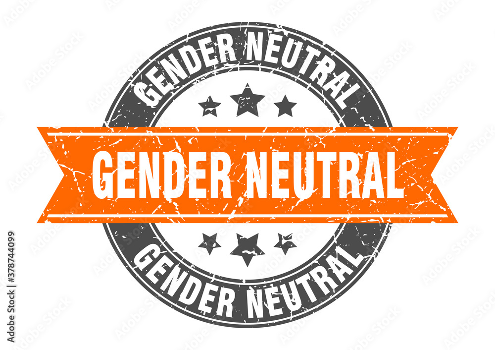 Fototapeta premium gender neutral round stamp with ribbon. label sign