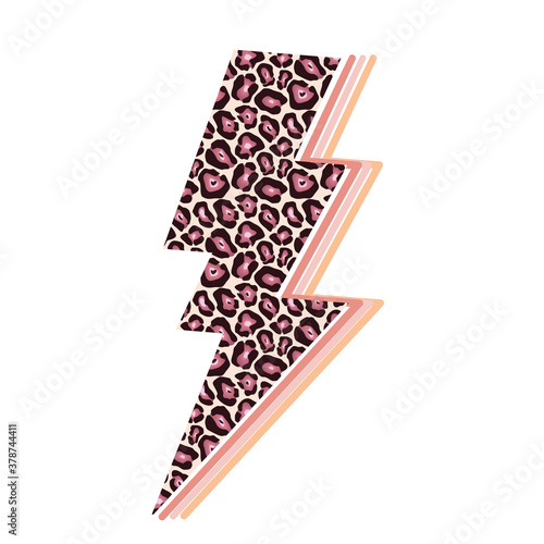 Lightning glossy bolt leo icon. Vector Illustration