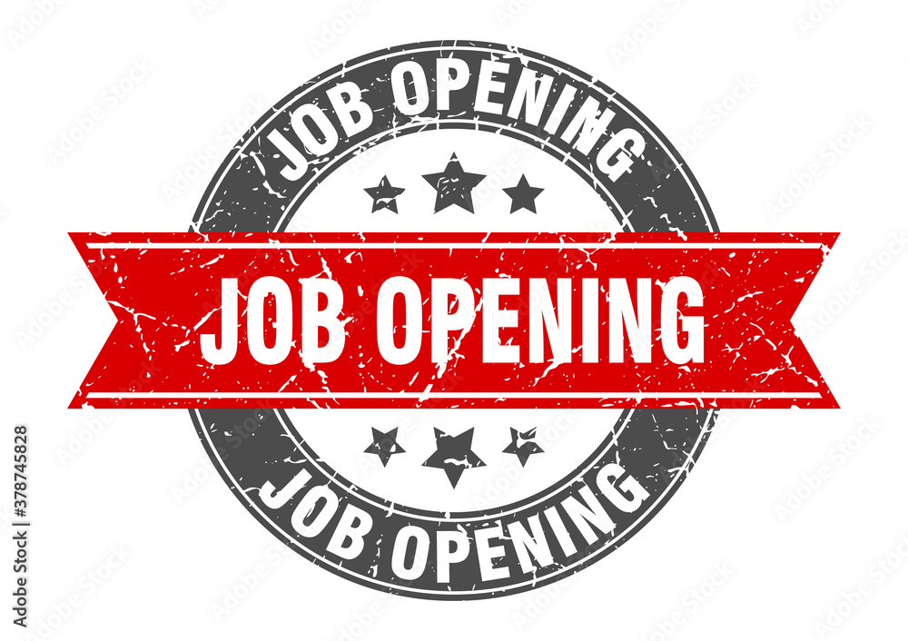 Obraz premium job opening round stamp with ribbon. label sign