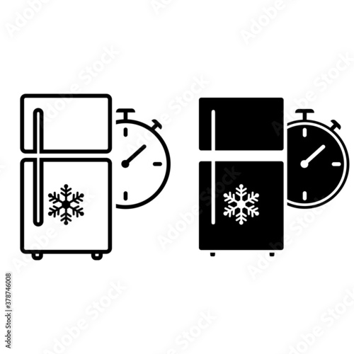 Refrigerator timer icon vector set. fridge time illustration sign collection. cold symbol.