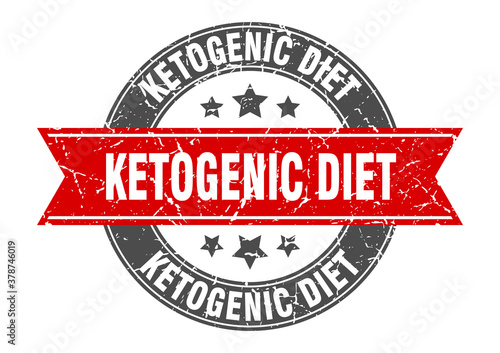 ketogenic diet round stamp with ribbon. label sign