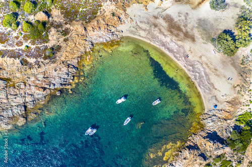 Top down view of Corsican rocky coast