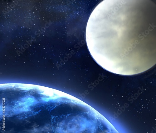 earth and moon