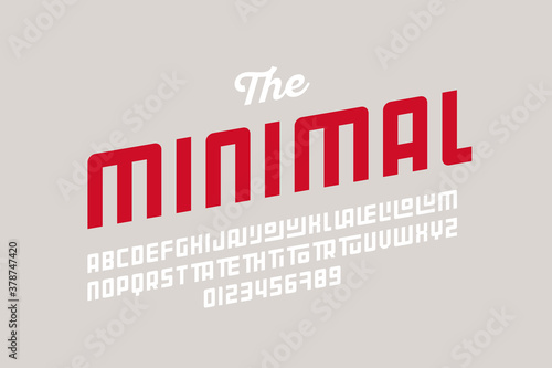 Minimal style font design, alphabet letters, numbers and ligatures vector illustration