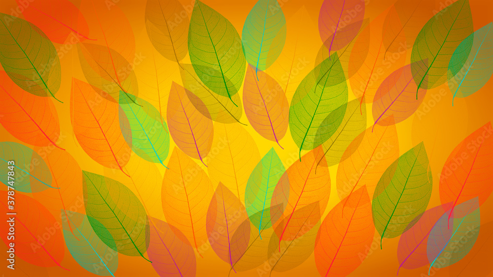 Abstract texture with autumn yellow leaves. Background