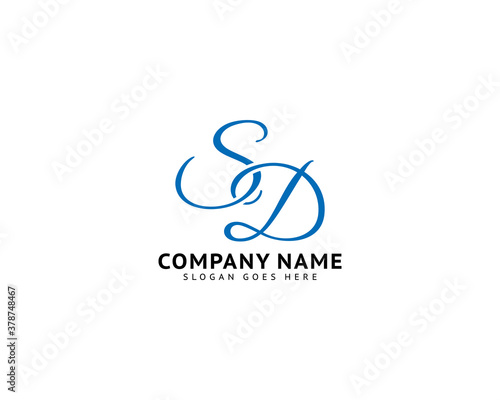 Initial Letter SD Logo Template Design