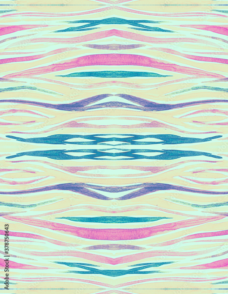 Obraz premium Seamless Zebra Background. Blue Jungle Print. 