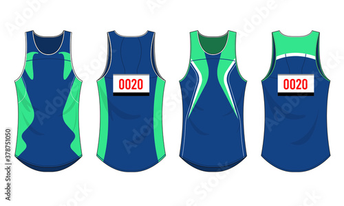 Singlet running sports design vector template
