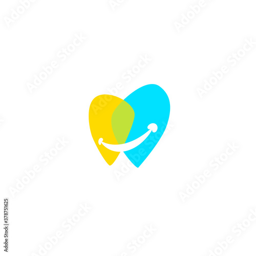 dental logo of a tooth and a smiling lip