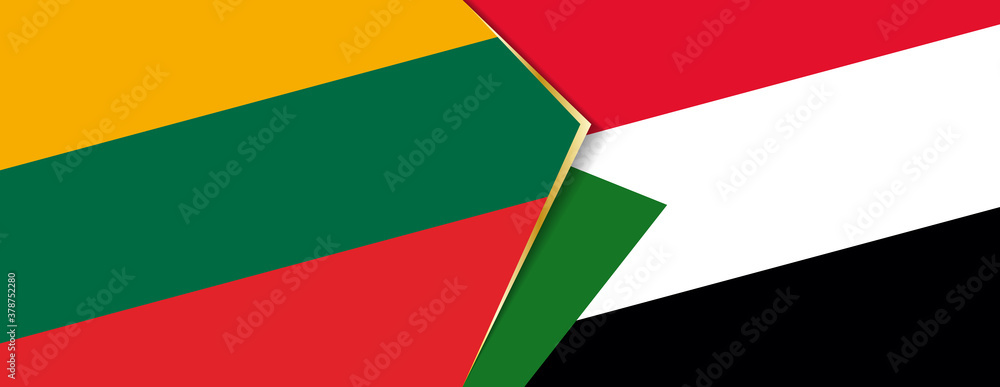 Lithuania and Sudan flags, two vector flags. Lithuania and Sudan flags, two vector flags.