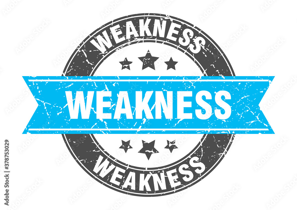 Fototapeta premium weakness round stamp with ribbon. label sign
