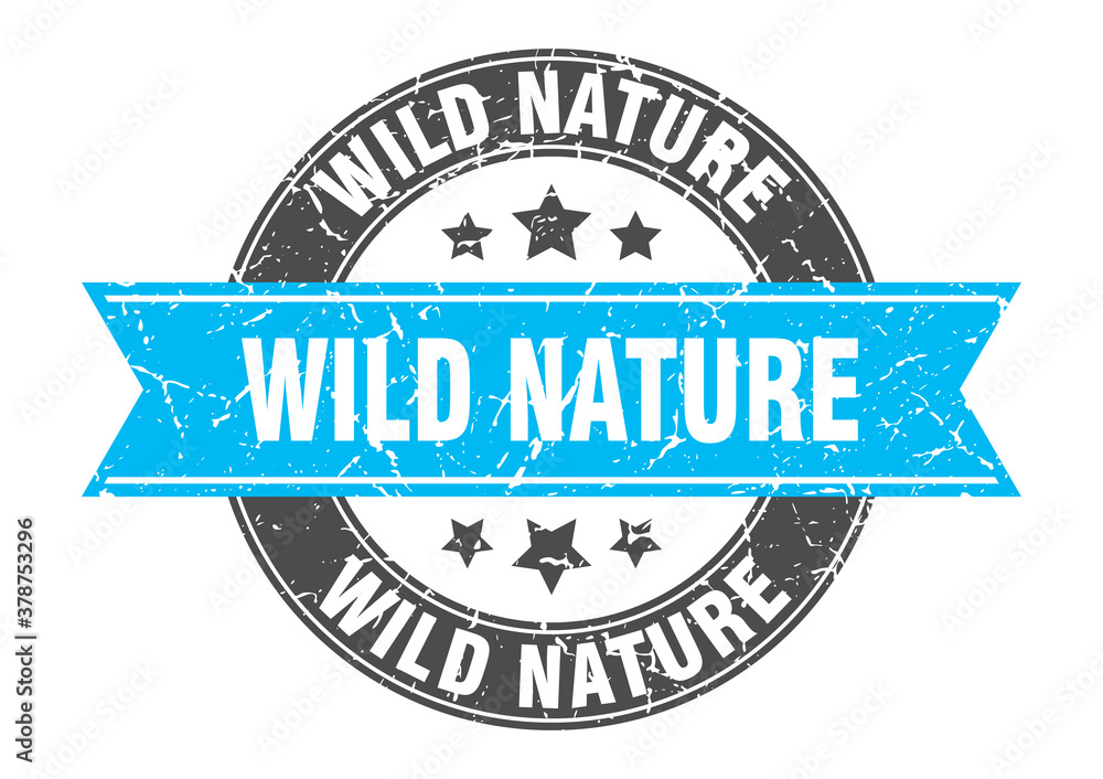 Obraz premium wild nature round stamp with ribbon. label sign