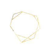 Hand drawn golden paint geometrical frame