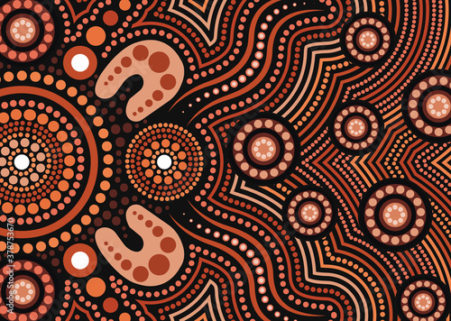 Aboriginal dot art vector background