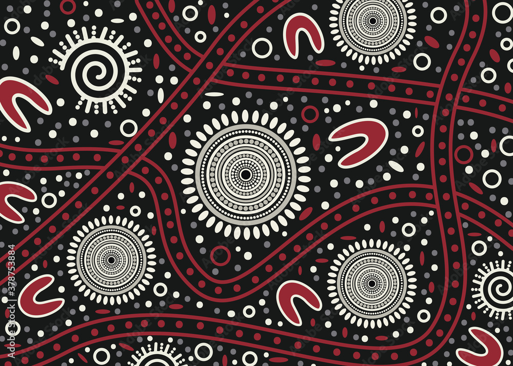 Aboriginal dot art vector background Aboriginal dot art vector background