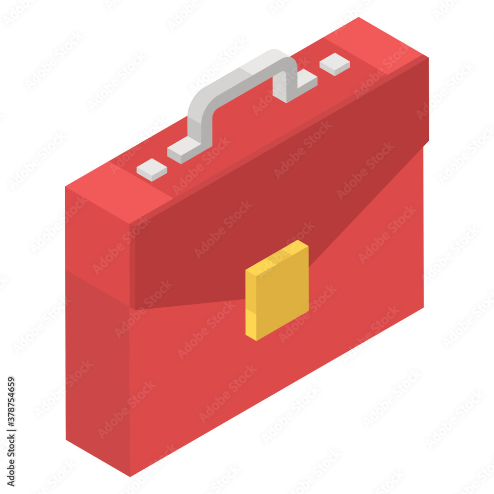 Business bag, portfolio icon in isometric design.
Business bag, portfolio icon in isometric design.