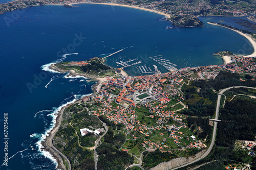 Aerial view of parador, Galicia