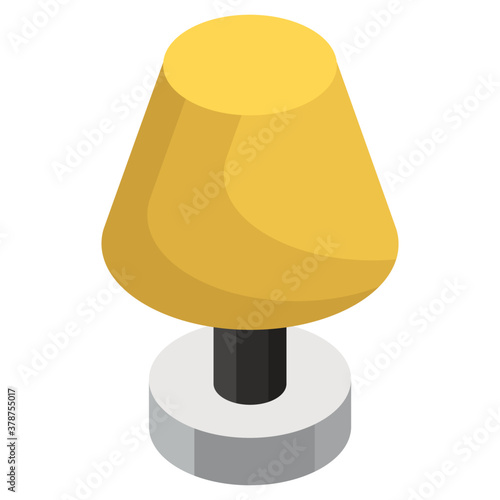 
Table lamp icon isometric vector design.
