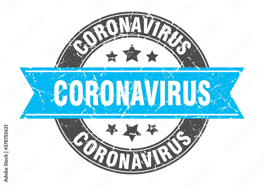 coronavirus round stamp with ribbon. label sign coronavirus round stamp with ribbon. label sign