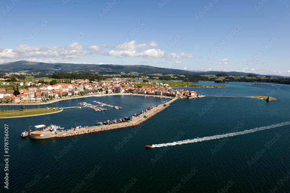 aerial view of the port of Cambados, Galicia
